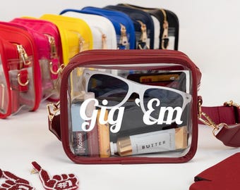 Personalized Clear Concert Purse, Clear Bag With Strap, Custom Clear Stadium Bag Crossbody, Clear Stadium Bag, Custom Clear Bags For Stadium