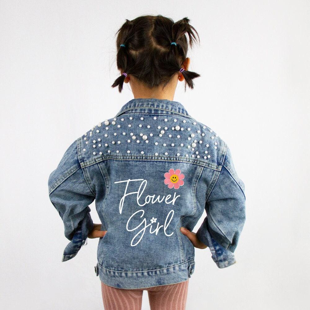 【美品】Blugirl ブルーガール フラワーモチーフ デニム ジャケット Blue Pearl Flower Girl Jacket, Custom Flower Girl Jacket, Blue