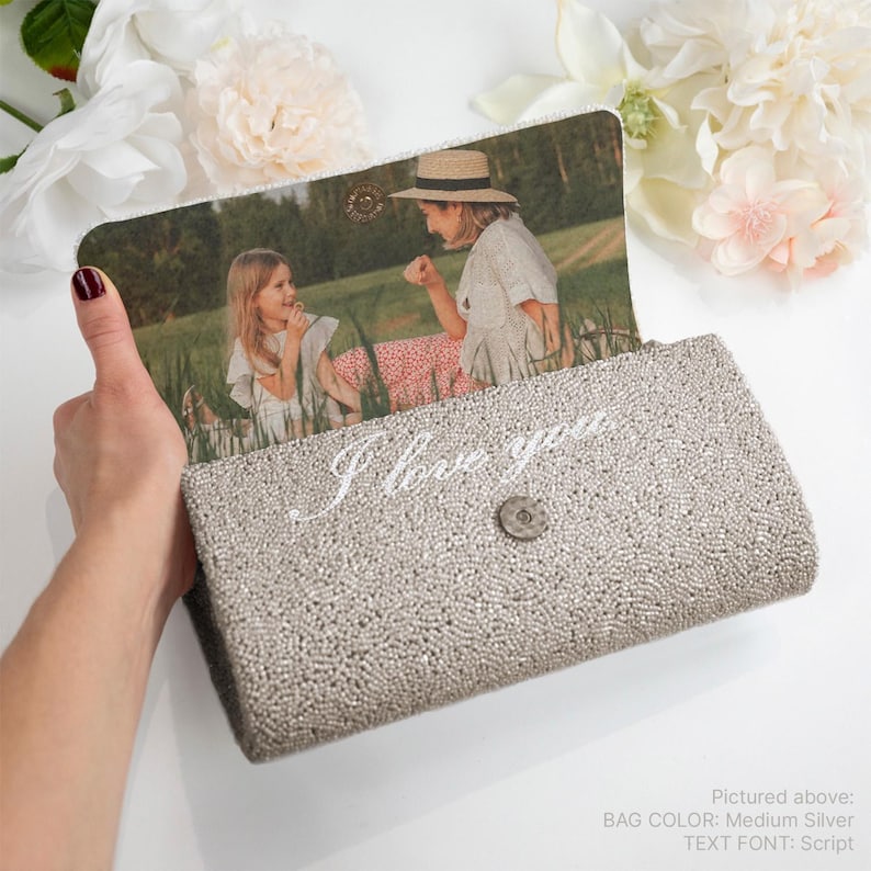 Custom Clutch Gift For Mom, Mother of the Bride Clutch Purse Gift, Personalized Photo Clutch for Mom, Wedding Purse, Mother's Day Bags - FOG