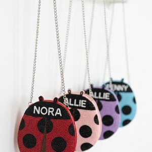 Lady Bug Kids Clutch, Personalized Toddler Purse, Customizable Kid’s Clutch, Girls Custom Name Handbags, Children’s Personalized Gift Purses