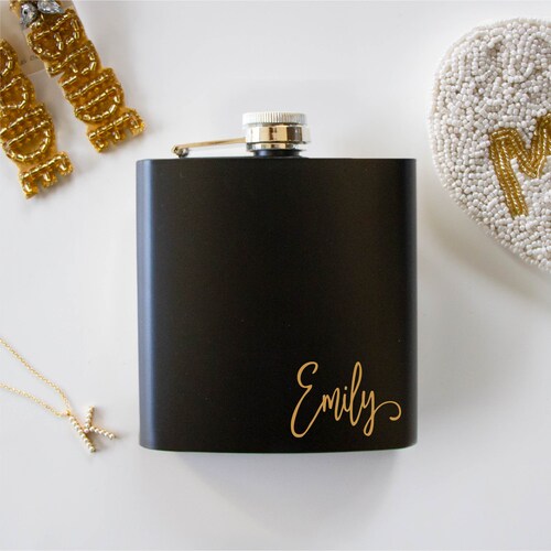 Custom Name Flask Personalized Flask Bridesmaid Flasks Etsy