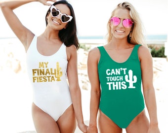 My Final Fiesta Bridal Swimsuit, Can't Touch This Swimsuit, Bridesmaid Swimsuit, Bridal Party Swimsuit, One Piece Swimsuit, Wedding Swimsuit