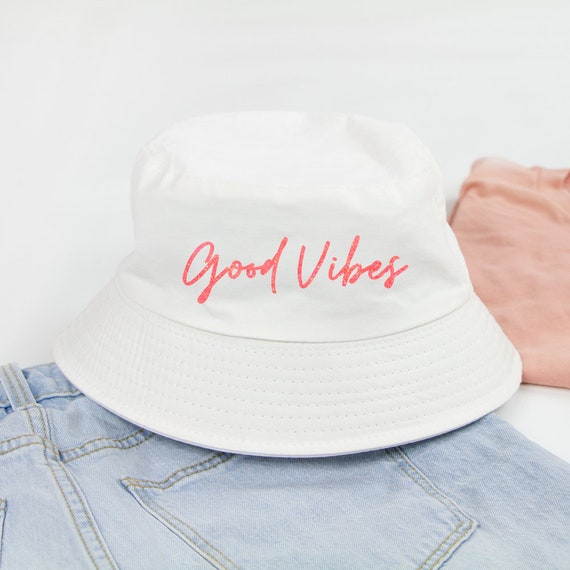 Good Vibes Bucket Hat Bride Bucket Hat Bridesmaid Bucket Hat