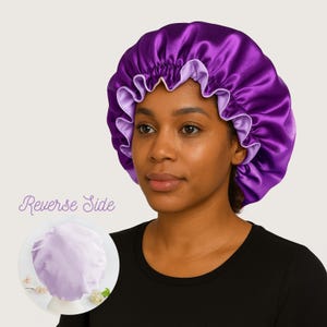 Curly and Natural Hair Satin Bonnet for Sleep, Silky Satin Bonnet for Women, Silky Satin Bonnet for Women, Reversible Bonnet for Women Gifts