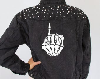 Schwarze Perle bis zum Tod Brautparty Jeansjacken, Junggesellinnenabschied bis zum Tod Jeansjacke, Jeansjacke für Bräute, Braut Jeansjacken