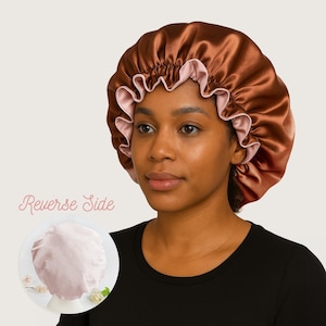 Satin Bonnet for Women, Reversible Bonnet for Women, Silky Satin Bonnet Silky Satin Bonnet for Curly and Natural Hair Satin Bonnet for Sleep