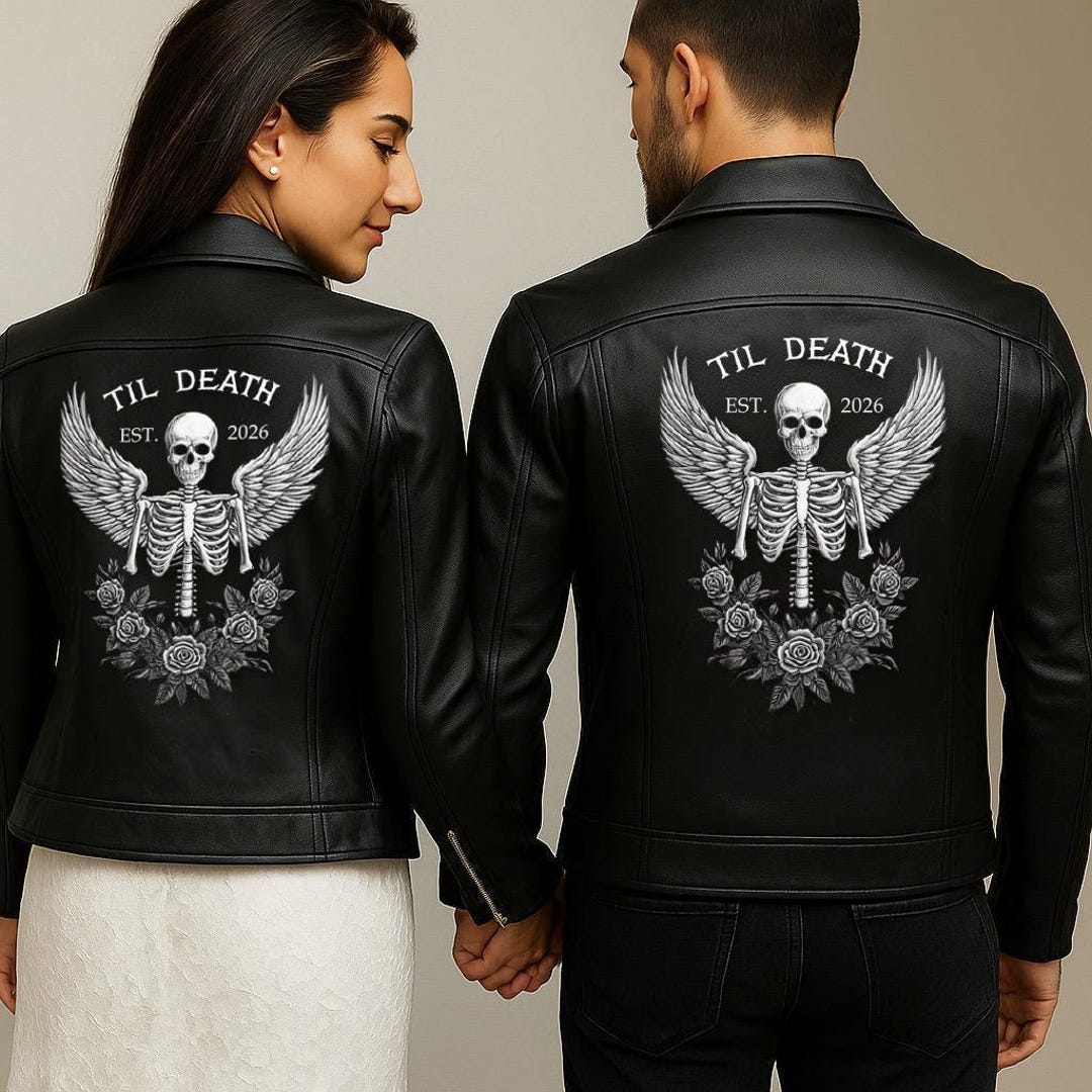 Personalized Wedding Leather Jacket for Men and Women, Custom Men