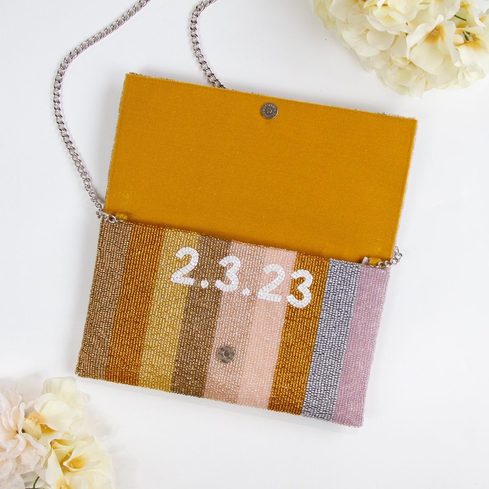 Custom Mrs Last Name Clutch Bag Bridal Clutch Bag Etsy