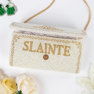 Bolso de mano con cuentas personalizado, bolso de mano con cuentas de semillas personalizado, bolsos de mano con cuentas personalizados, bolso de mano de regalo, bolso de mano personalizado (FOG)