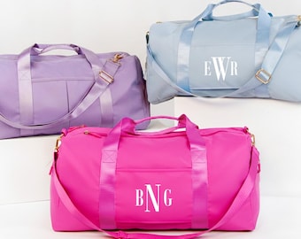 Overnight Camp Bag Gift for Women, Personalized Duffle Bag, Custom Bridesmaid Duffle Bag Gift, Monogrammed Weekender Bag, Sport Bag, Gym Bag