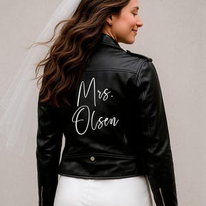 Custom Mrs Jacket, Custom Mrs Leather Jacket, Personalized Mrs Leather Jacket, Bride Leather Jacket, Wedding Leather Jacket, Bridal Jackets