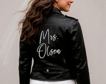 Benutzerdefinierte Frau Faux Jacke, Benutzerdefinierte Frau Lederjacke, personalisierte Frau Lederjacke, Braut Lederjacke, Hochzeit Braut Kunstlederjacke