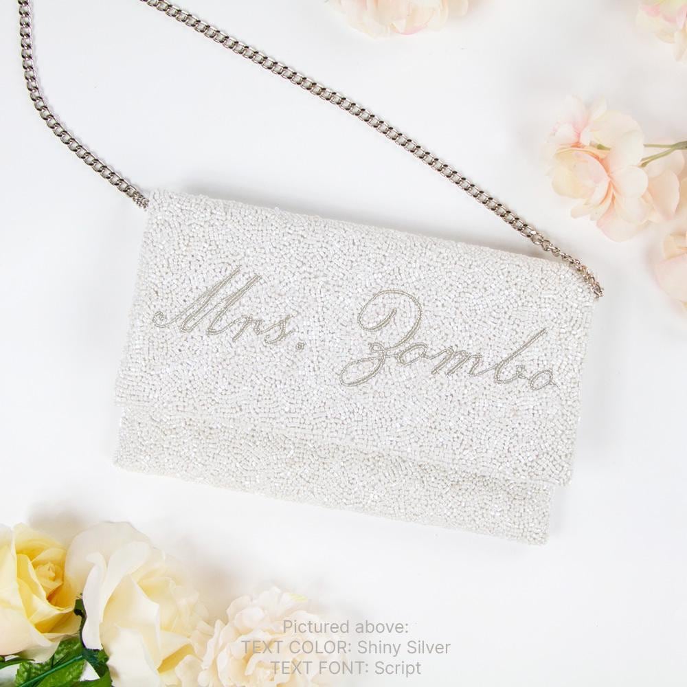 Bridal Clutch, Bride Purse, Mrs Purse, Bride Clutch, Custom Clutch, Name Clutch, Bride Name Purse, Bride Bag, Customized Bride Clutch (LHFC)