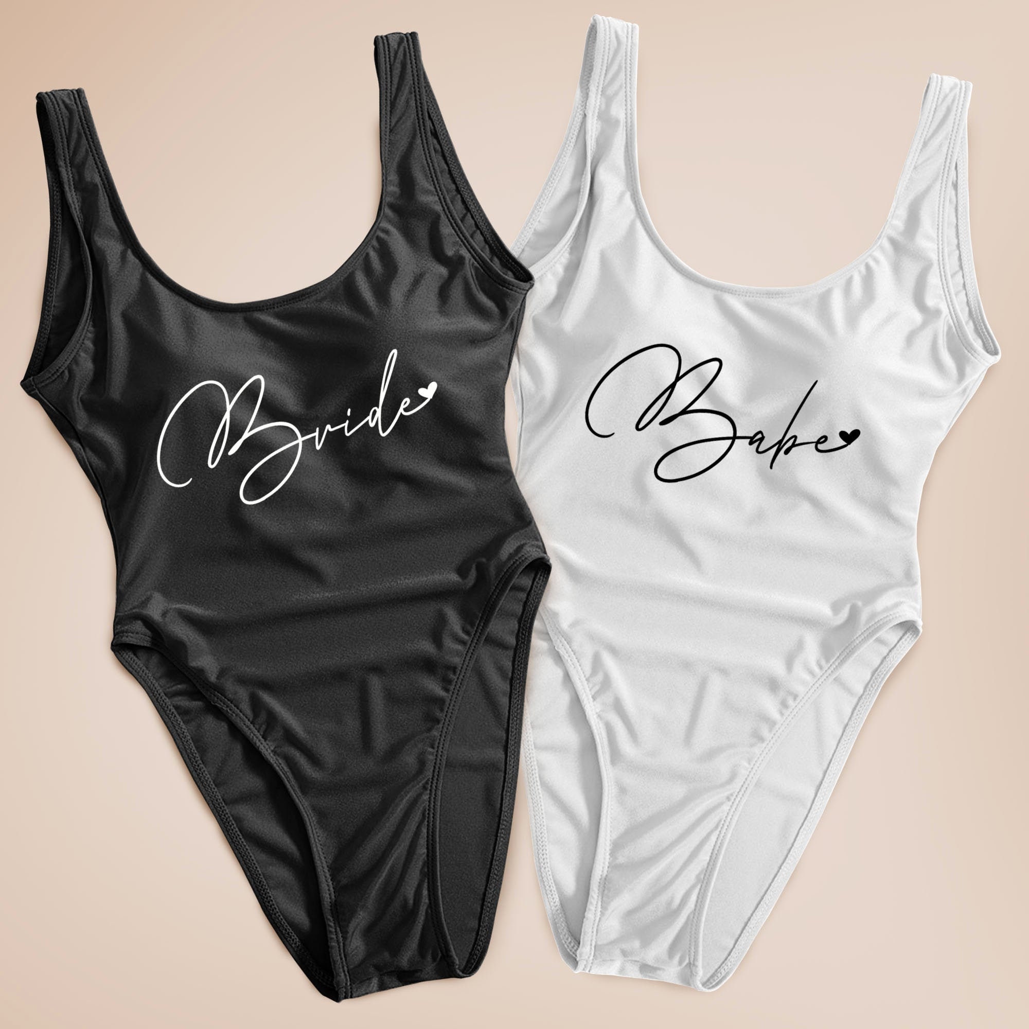 Custom Bride & Babe Swimsuit, Custom Bride Swimsuit, Custom Bridesmaid Swimsuit, Bride High-Cut Swimsuit, Bridesmaid One-Piece Swimsuit (70)