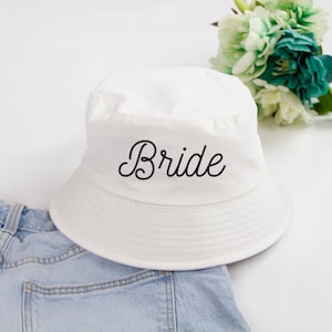 The Party Bucket Hat, Bride Bucket Hat, Custom Bride Bucket Hat, Personalized Bride Bucket Hat, Bachelorette Party Bucket Hat, Wedding Hats