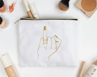 Engagement Party Makeup Bag, Soon To Be Mrs Makeup Bag Bridal Makeup Bag, Bride Makeup Purse, Wedding Makeup Bag, Custom Engagement Gift Bag