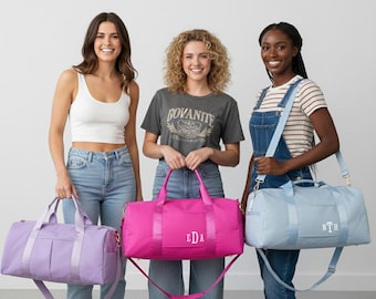 Monogrammed Weekender Bag, Custom Bridesmaid Duffle Bag Gift, Personalized Duffle Bag, Sport Bag, Gym Bag, Overnight Camp Bag Gift for Women