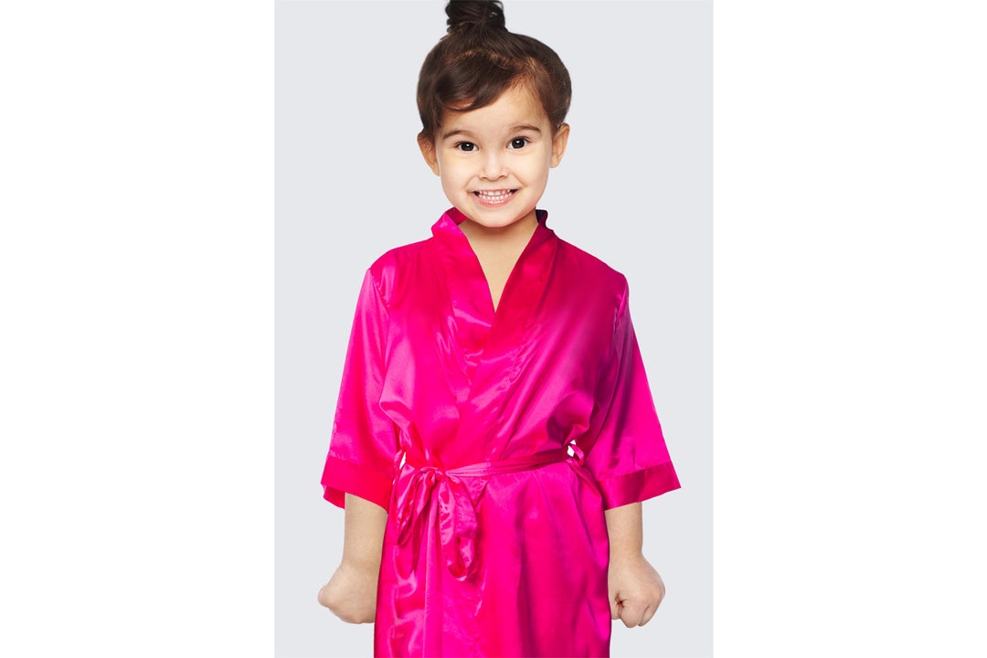 Hot Pink Flower Girl Robes Personalized Satin Robes Custom Etsy