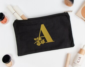 Custom Initial Makeup Bag, Personalized Initial Makeup Bag, Wedding Makeup Bag, Bachelorette Party Makeup Bag, Makeup Bag Gift for the Bride