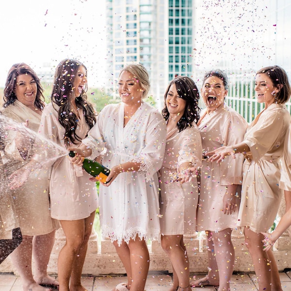 Bridesmaid Robes, Satin Robes, Bridesmaid Gifts, Bridesmaid Wedding Robe, Wedding Ceremony Getting Ready Robe, Wedding Satin Robes for Women