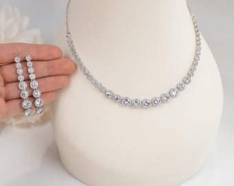 Bridal Jewelry Set, Bridal Necklace and Earring Set, Dainty Bridal Necklace Set, Bridesmaid Jewelry Set, Bride Jewelry Set, Jewelry Set Gift
