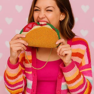 Taco Geldbörse, Knusper Taco Geldbörse, Taco Handtasche, Taco Crossbody Tasche, Neuheit Taco Taschen, Lustiges Essen Geldbörsen, Taco-förmige Geldbörsen, Taco Clutch Taschen