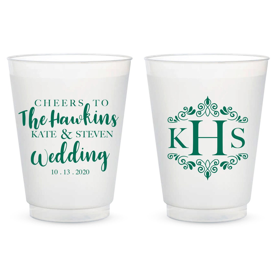 Personalized Wedding Frosted Party Cups Customized Plastic Etsy