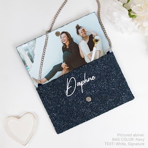Custom Mrs Last Name Clutch, Personalized Purse, Bridal Party Clutch Bag, Beaded Bachelorette Bag, Custom Bride Clutch, Wedding Purse - LHFC