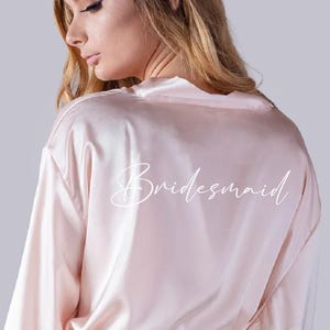 Custom Mrs. Robe, Bachelorette Robe, Wedding Party Satin Robes, Personalized Bridesmaid Robes, Wedding Custom Satin Robe, Maid of Honor Robe