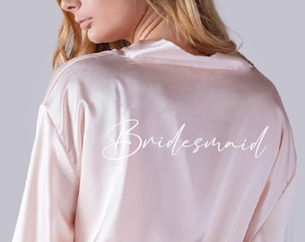 Custom Mrs. Robe, Bachelorette Robe, Wedding Party Satin Robes, Personalized Bridesmaid Robes, Wedding Custom Satin Robe, Maid of Honor Robe