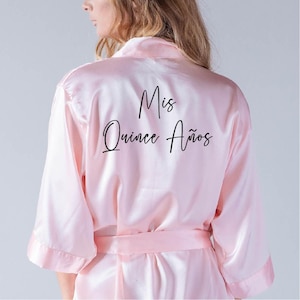Customized Robes, Personalized Quinceañera Satin Robe Gifts, Custom Quinceañera Robes, Mis Quince Años Satin Robes, Personalized Satin Robes