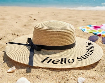 Strandhut für den Mädelsurlaub, individueller Strandhut, personalisierter Schlapphut, Sonnenhut für den Urlaub, Hut für den Mädelsausflug, Strandhut für Brautjungfern, Reisehüte nach Maß