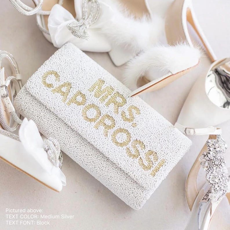 Bride Purse, Bride Gift, Bride Clutch Bags, Bride Gifts, Bridal Purse, Bridal Clutches, Bride Clutch, Mrs Purse, Bride Clutch Presents (FOG) image 8