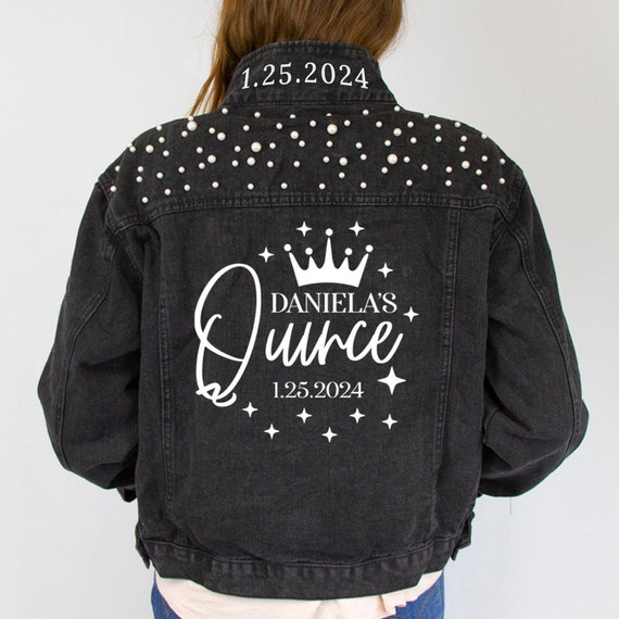 Black jean jacket custom 2025
