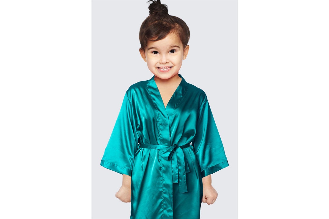 Teal Flower Girl Robes Personalized Satin Robes Custom Satin Robes
