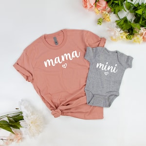 Mama and Mini Onsies and T-Shirts, Mama and Daughter Tees and Onsies, New Baby Announcement Tees/Onsies, Mommy and Daughter Matching Sets