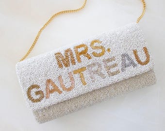 Bride Purse, Bride Gift, Bride Clutch Bags, Bride Gifts, Bridal Purse, Bridal Clutches, Bride Clutch, Mrs Purse, Bride Clutch Presents (FOG)