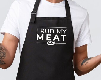 Mein Mann Schürze, Lustige Grillschürze Für Ihn, Vatertagsgeschenk, Rauchen Und Reiben Sie Fleisch Schürzen, Schmutzige Herren Schürzen, Grillschürzen Für Ihn, Grillgeschenke