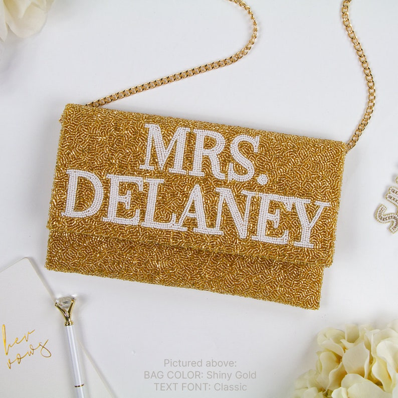Mrs. clutch bag for the bride