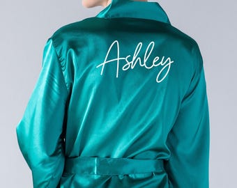 Custom Bridesmaid Robes, Personalized Satin Robes, Customized Bridal Party Robes, Custom Bridesmaid Satin Robes, Customizable Wedding Robes