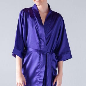 Regal Purple Bridesmaid Robes | Personalized Satin Robes | Custom Satin Robes | Satin Wedding Robes | Satin Bridal Robe | Wedding Satin Robe
