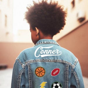 Chaqueta vaquera con parches para niños, chaqueta vaquera con parches para niños, chaquetas vaqueras con parches, chaqueta vaquera con parches para niñas, chaqueta vaquera con parches para niños