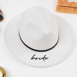 Custom Bride Hat, Bride Gift Ideas, Mrs Hat, Mrs Fedora, Wedding Hat, Bachelorette Party Cowboy Hat For the Bride and Bridesmaids