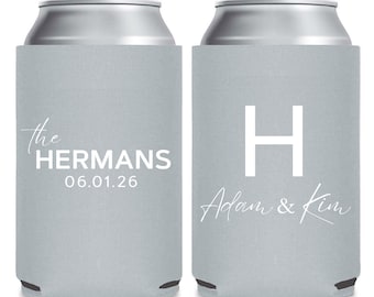 Personalized Wedding Can Cooler Favors, Custom Can Cooler Wedding Favor, Customized Wedding Favor, Customized Can Coolers for Weddings (197)