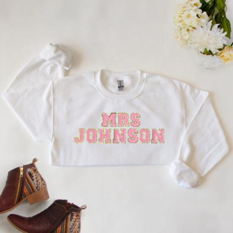 Teacher Shirts, Custom Teacher Tee, Personalized Teacher Shirt, Teacher Chenille Patch, New Teacher Gift, Teacher T-Shirt Gift, Teacher Gift image 6