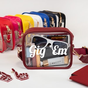 Personalized Clear Concert Purse, Clear Bag With Strap, Custom Clear Stadium Bag Crossbody, Clear Stadium Bag, Custom Clear Bags For Stadium