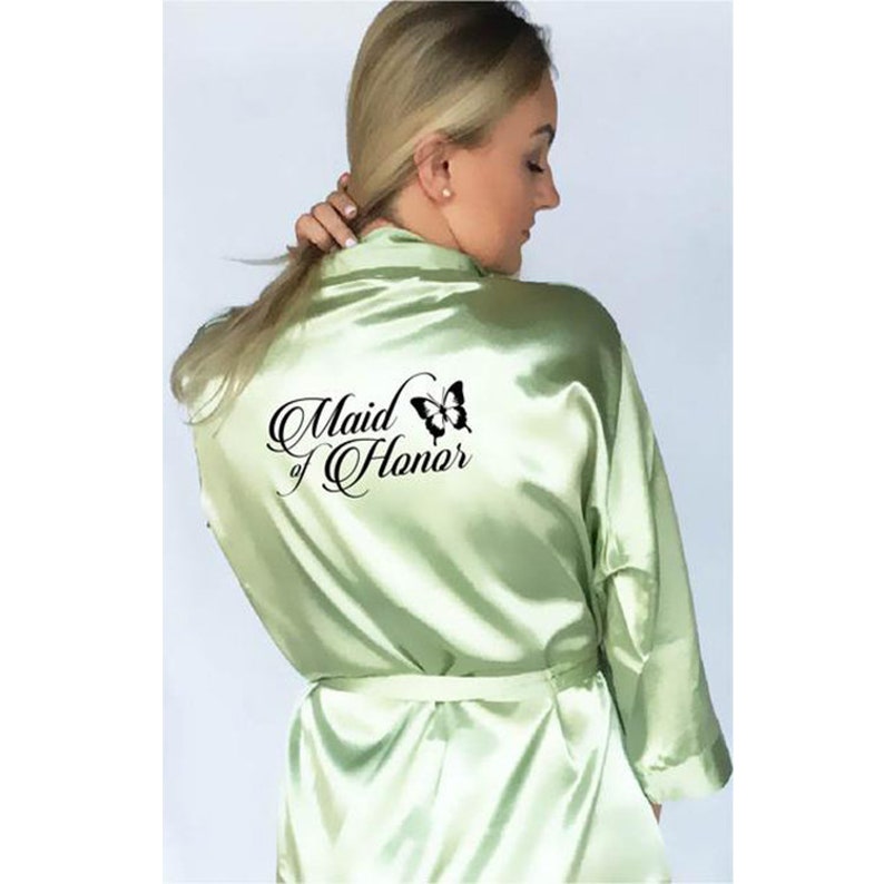 Butterfly Style Robes Personalized Satin Robe Bridesmaid Etsy