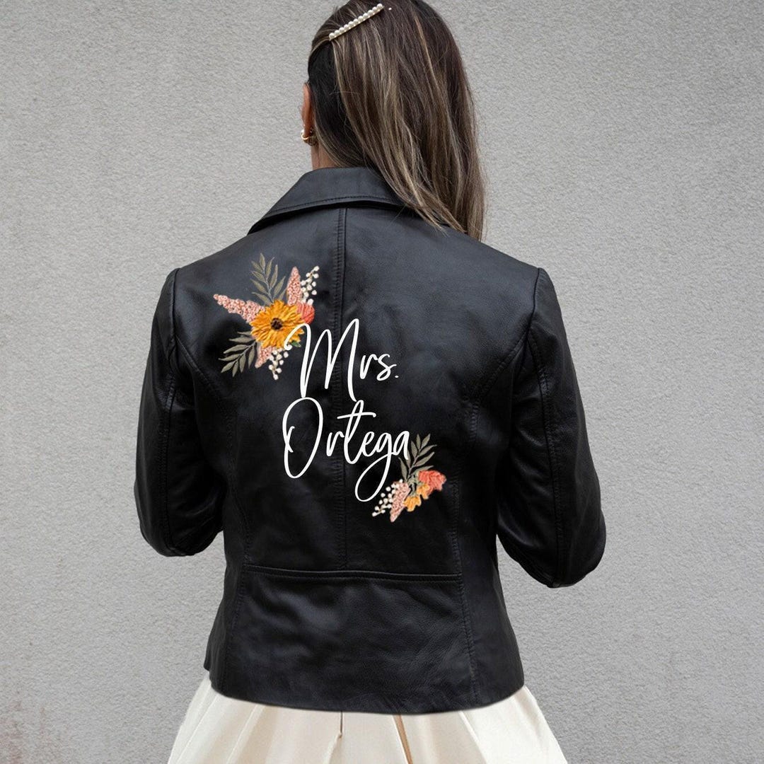Customized Jacket, Custom Mrs Jacket, Custom Bride Leather Jacket ...