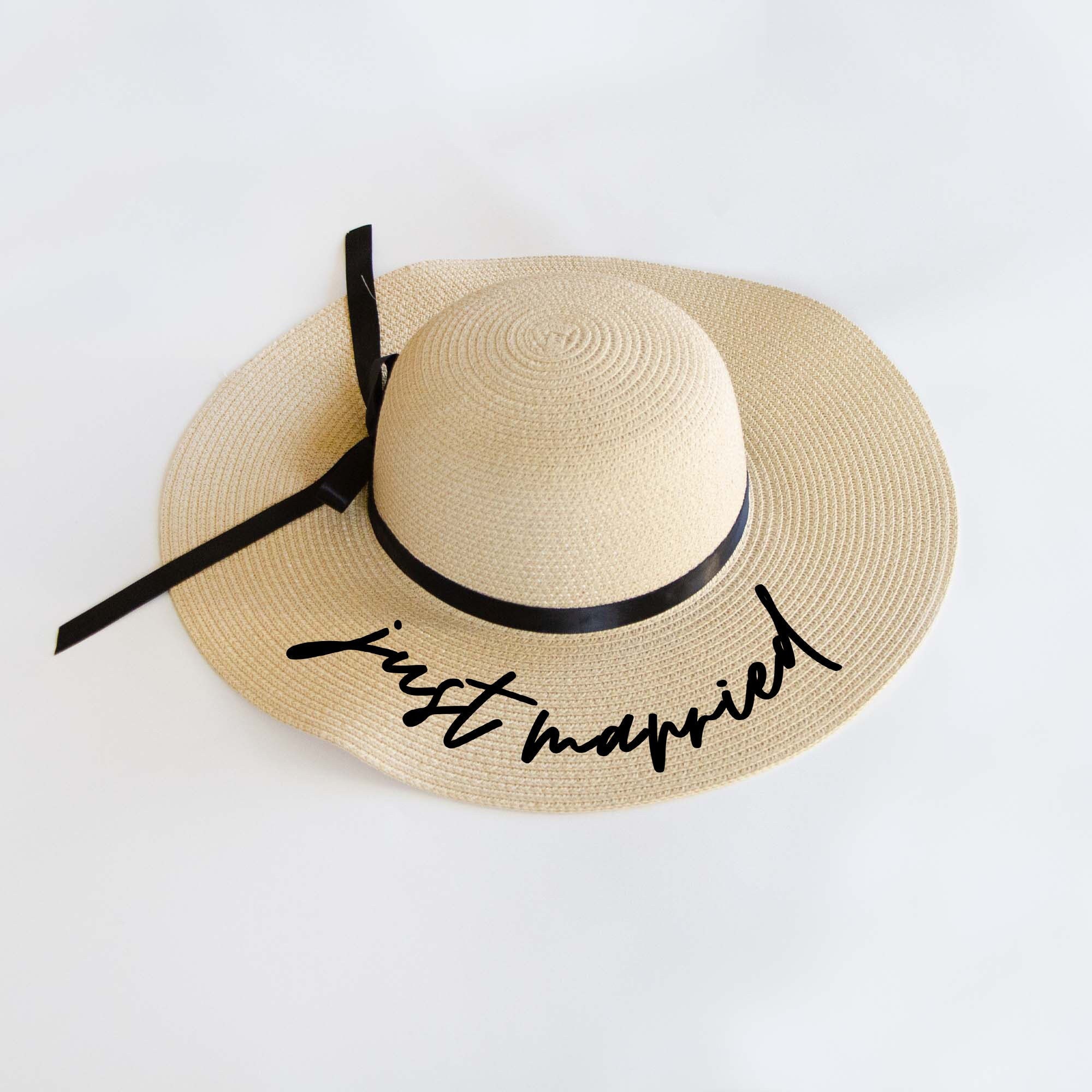Just Married Floppy Hat Bride Hat 