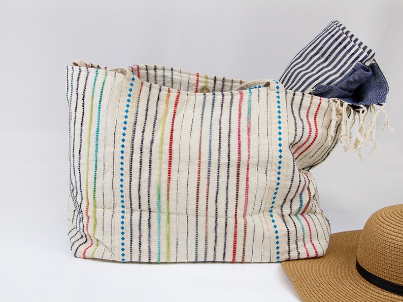 Strandmöbelväska med pärlor i boho-stil, möhippor, tygväska med pärlor för brud, söta tygväskor i tyg för bröllop, tygväska för brud bild 4